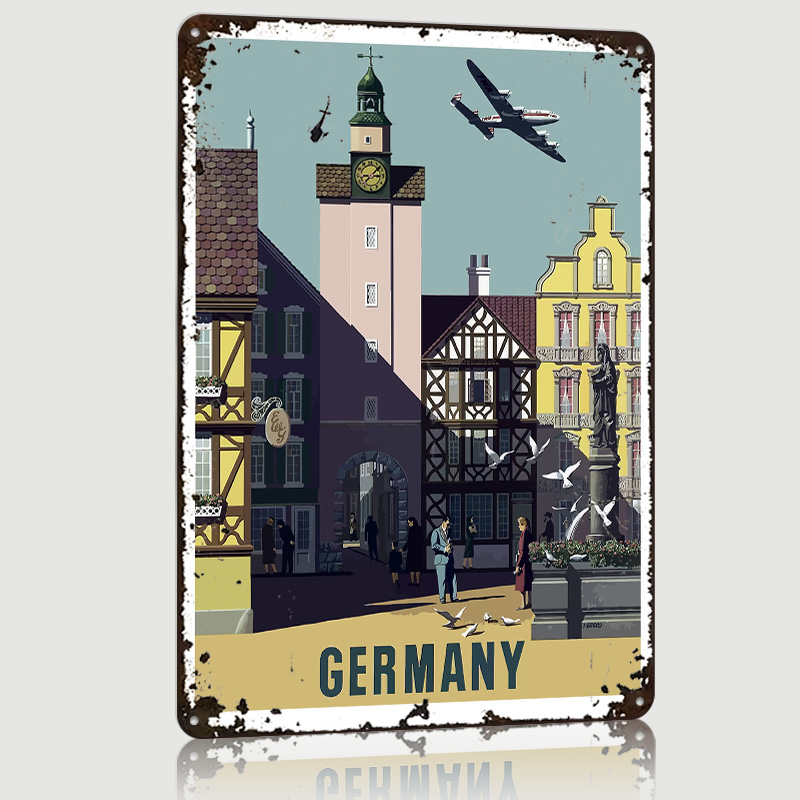 Gaming Accessories Germany - Niemcy Plakat Personalizowane Metalowe Tabliczki Vintage