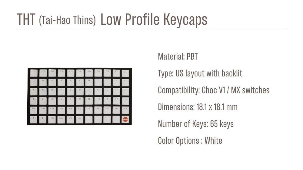 Taihao THT White Keycap Thins  – Gaming Accessories Aesthetic recenzja i cena